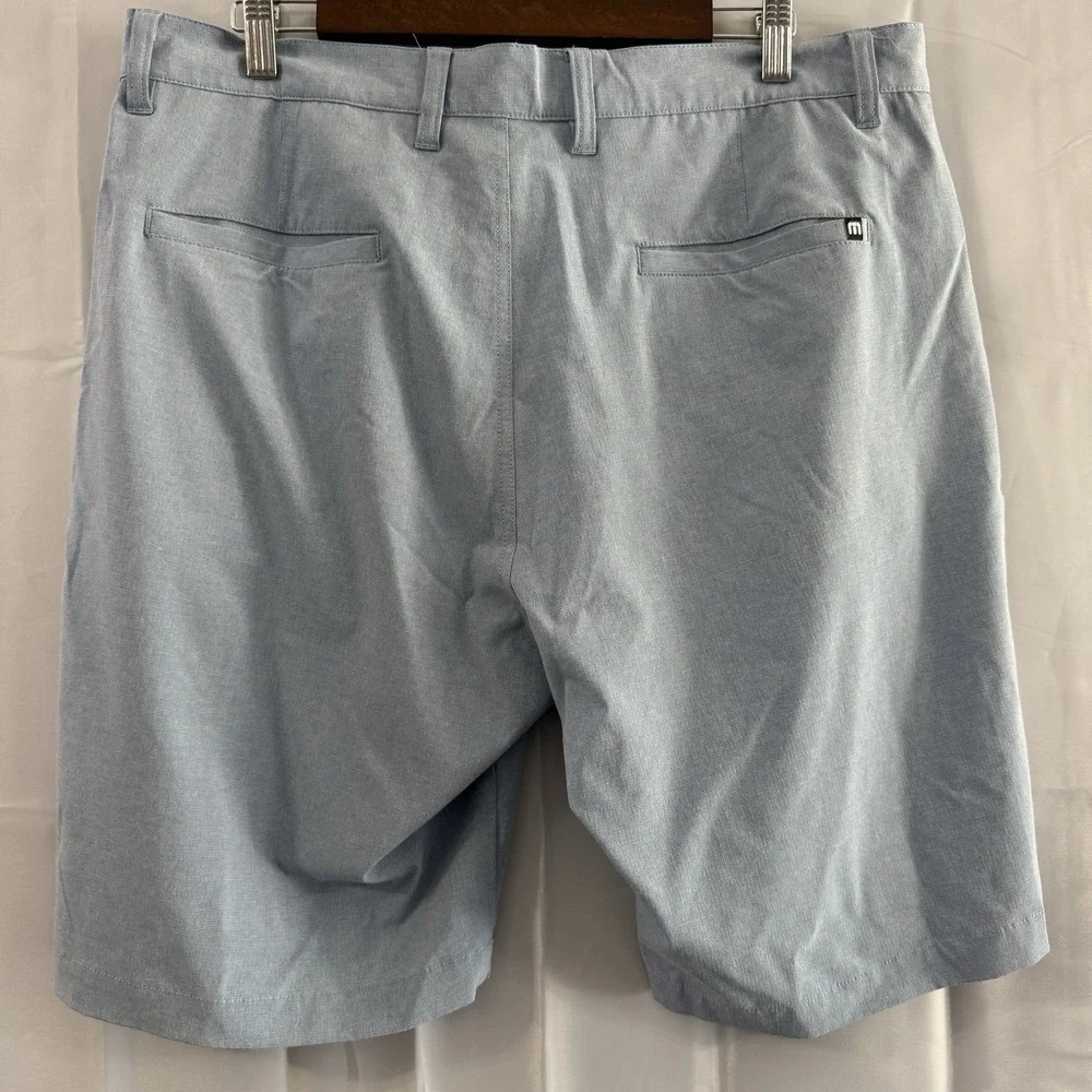 Travis Mathew Mens Beck Golf Performance Shorts Blue 36